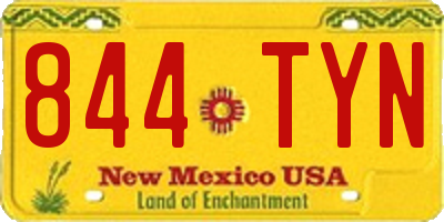 NM license plate 844TYN