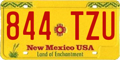 NM license plate 844TZU