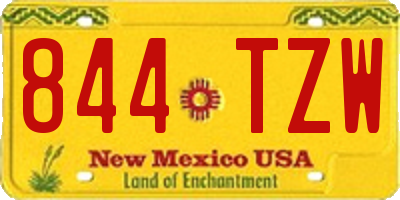 NM license plate 844TZW