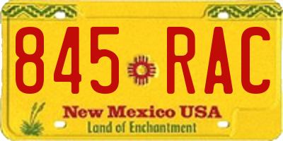 NM license plate 845RAC