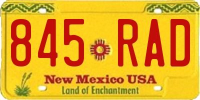 NM license plate 845RAD