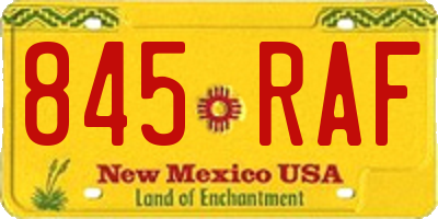 NM license plate 845RAF