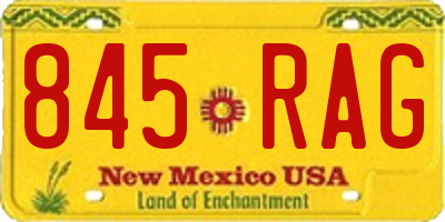 NM license plate 845RAG