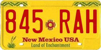 NM license plate 845RAH