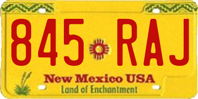 NM license plate 845RAJ