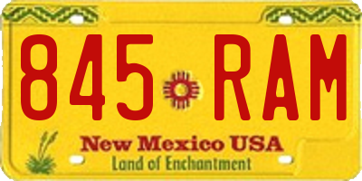 NM license plate 845RAM