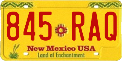 NM license plate 845RAQ