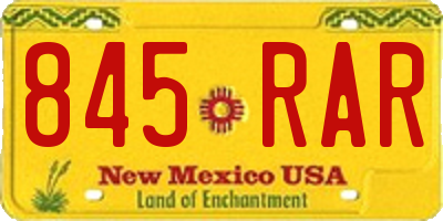 NM license plate 845RAR