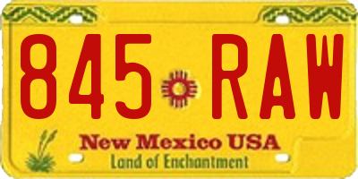 NM license plate 845RAW