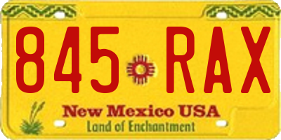 NM license plate 845RAX