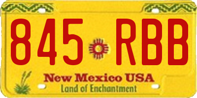 NM license plate 845RBB