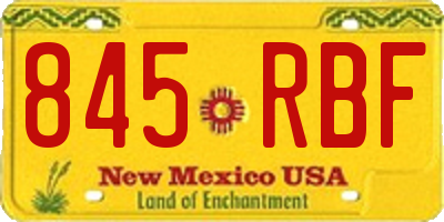 NM license plate 845RBF