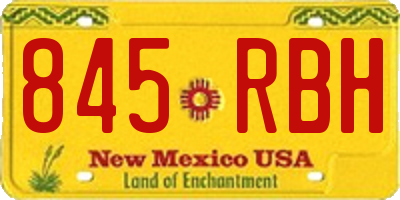 NM license plate 845RBH