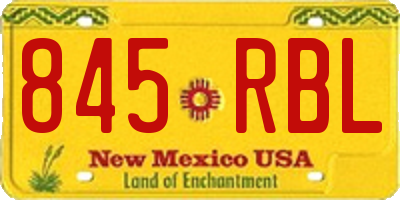 NM license plate 845RBL