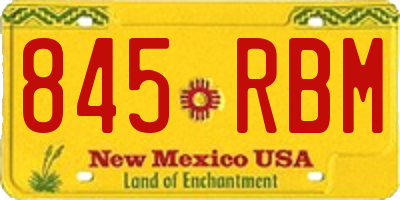 NM license plate 845RBM