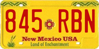 NM license plate 845RBN