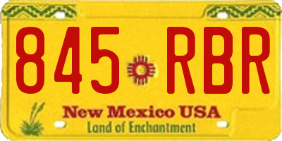 NM license plate 845RBR