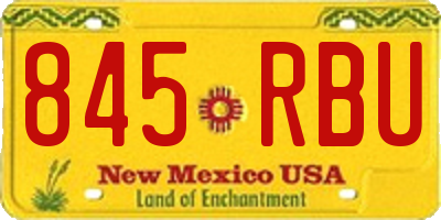 NM license plate 845RBU