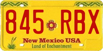 NM license plate 845RBX