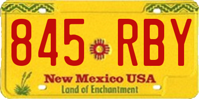 NM license plate 845RBY