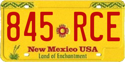 NM license plate 845RCE