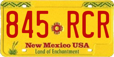 NM license plate 845RCR