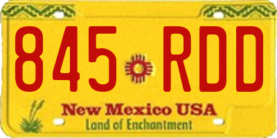 NM license plate 845RDD
