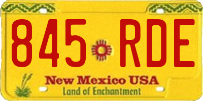 NM license plate 845RDE
