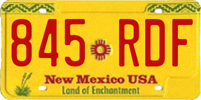 NM license plate 845RDF