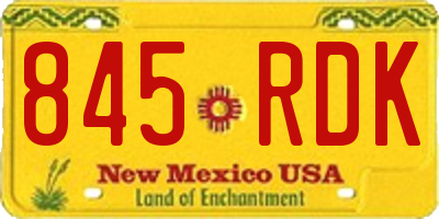 NM license plate 845RDK