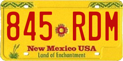NM license plate 845RDM