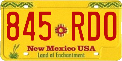 NM license plate 845RDO