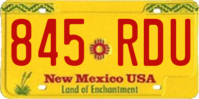 NM license plate 845RDU