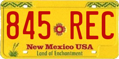 NM license plate 845REC