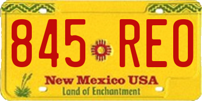 NM license plate 845REO