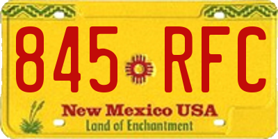 NM license plate 845RFC