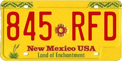 NM license plate 845RFD