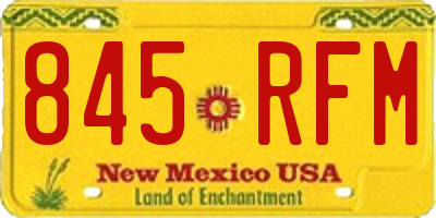 NM license plate 845RFM