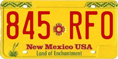 NM license plate 845RFO