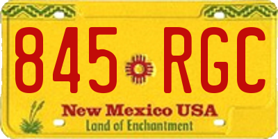 NM license plate 845RGC
