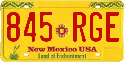NM license plate 845RGE