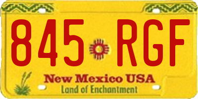 NM license plate 845RGF