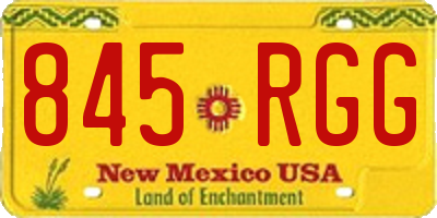 NM license plate 845RGG