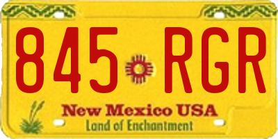 NM license plate 845RGR