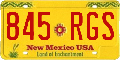 NM license plate 845RGS