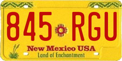 NM license plate 845RGU