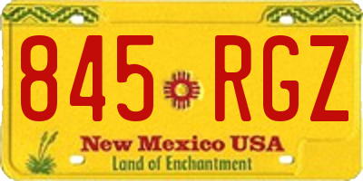 NM license plate 845RGZ
