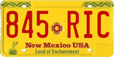 NM license plate 845RIC