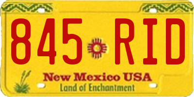 NM license plate 845RID