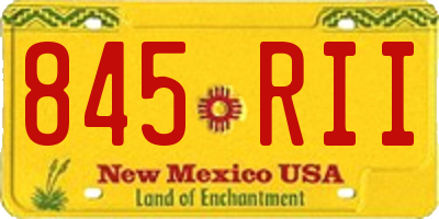 NM license plate 845RII